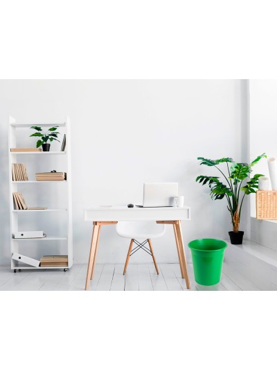 Papelera plastico q-connect verde opaco 13 litros 275x285 mm