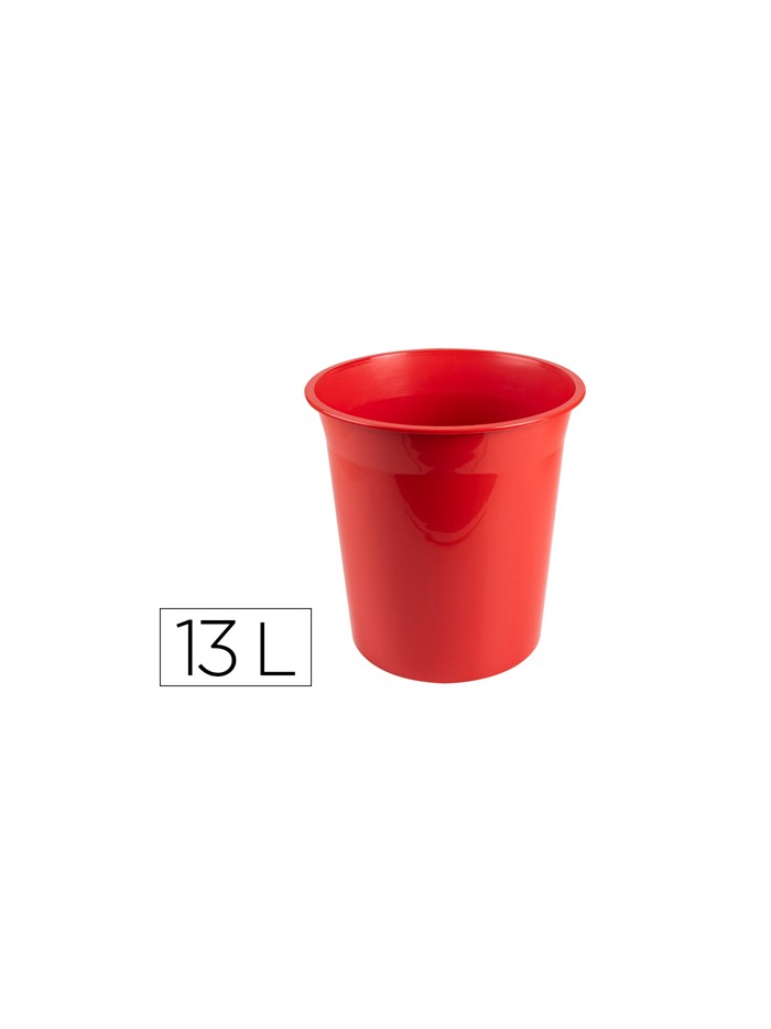 Papelera plastico q-connect rojo opaco 13 litros 275x285 mm Papelera plastico q-connect rojo opaco 13 litros 275x285 mm