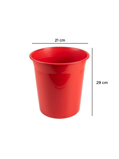 Papelera plastico q-connect rojo opaco 13 litros 275x285 mm