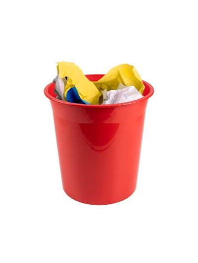 Papelera plastico q-connect rojo opaco 13 litros 275x285 mm
