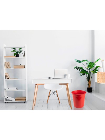 Papelera plastico q-connect rojo opaco 13 litros 275x285 mm