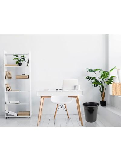 Papelera plastico q-connect negro opaco 13 litros 275x285 mm