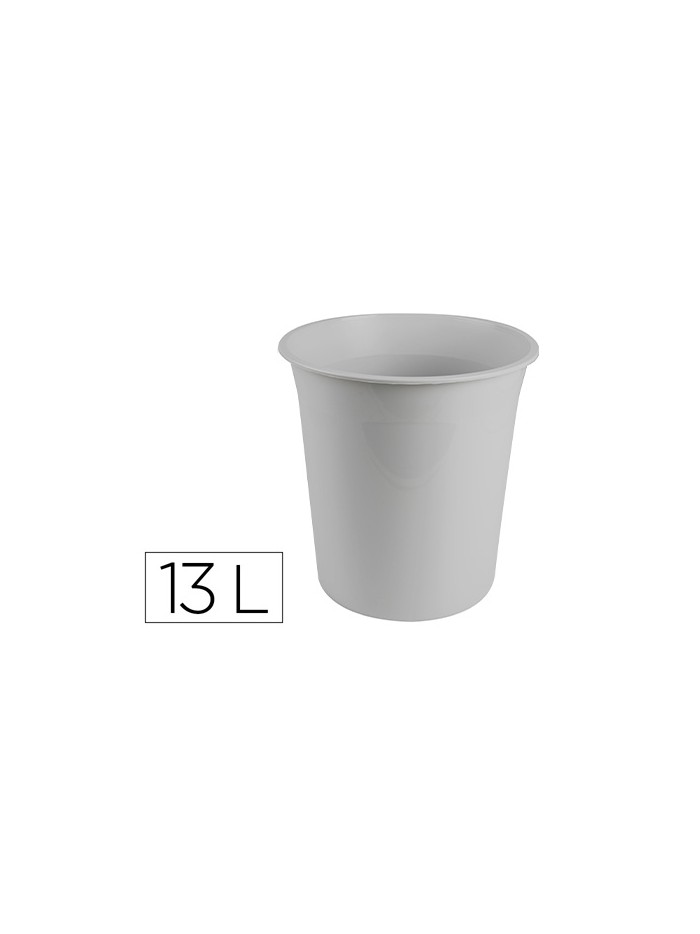 Papelera plastico q-connect gris opaco 13 litros 275x285 mm Papelera plastico q-connect gris opaco 13 litros 275x285 mm