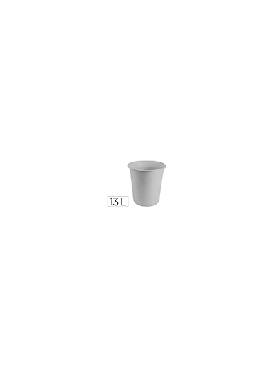 Papelera plastico q-connect gris opaco 13 litros 275x285 mm