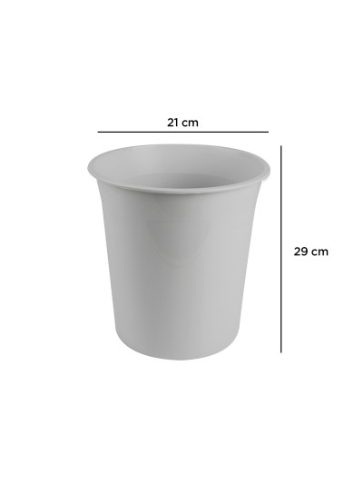 Papelera plastico q-connect gris opaco 13 litros 275x285 mm