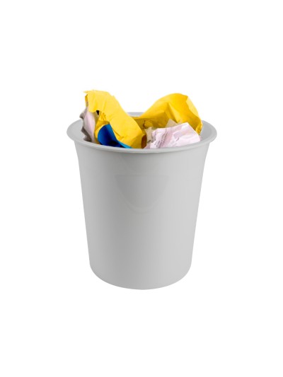 Papelera plastico q-connect gris opaco 13 litros 275x285 mm