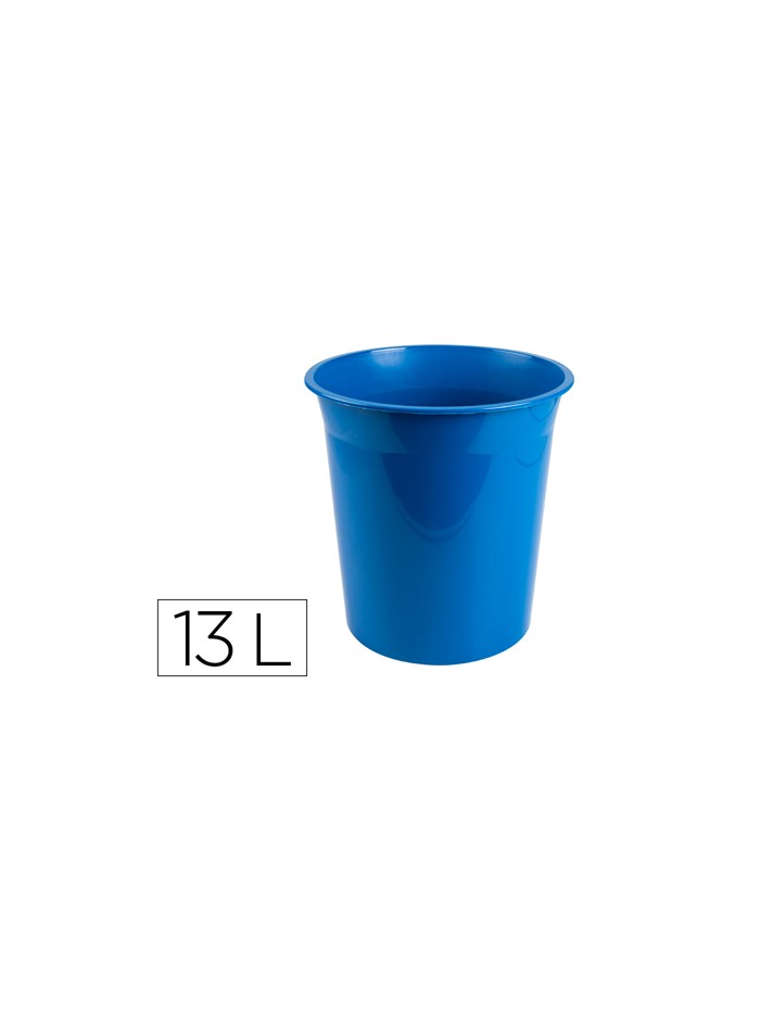 Papelera plastico q-connect azul opaco 13 litros 275x285 mm Papelera plastico q-connect azul opaco 13 litros 275x285 mm