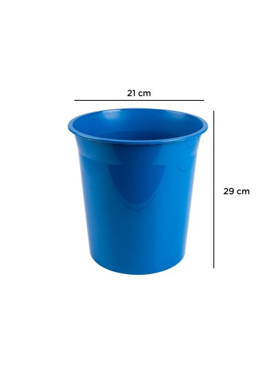 Papelera plastico q-connect azul opaco 13 litros 275x285 mm
