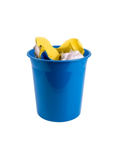 Papelera plastico q-connect azul opaco 13 litros 275x285 mm