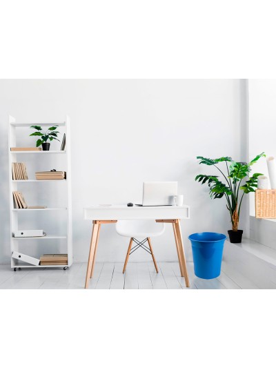 Papelera plastico q-connect azul opaco 13 litros 275x285 mm