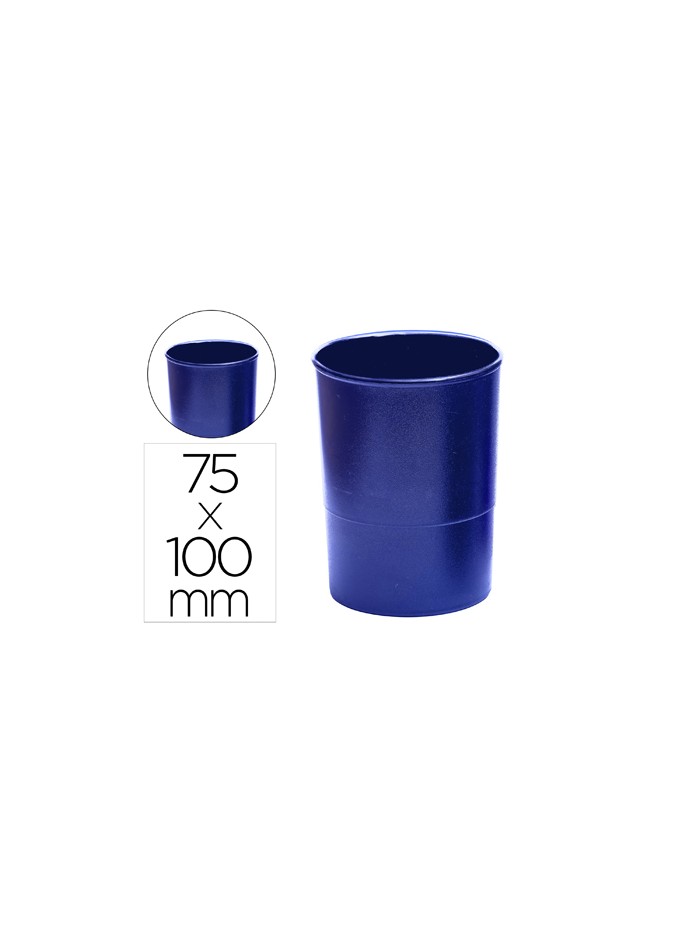 Cubilete portalapices q-connect azul opaco plastico redondo diametro 75 mm alto 100 mm Cubilete portalapices q-connect azul opaco plastico redondo diametro 75 mm alto 100 mm