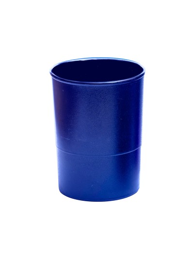 Cubilete portalapices q-connect azul opaco plastico redondo diametro 75 mm alto 100 mm