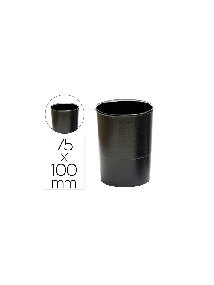 Cubilete portalapices q-connect negro opaco plastico 100% reciclado redondo diametro 75 mm alto 100 mm Cubilete portalapices q-connect negro opaco plastico 100% reciclado redondo diametro 75 mm alto 100 mm