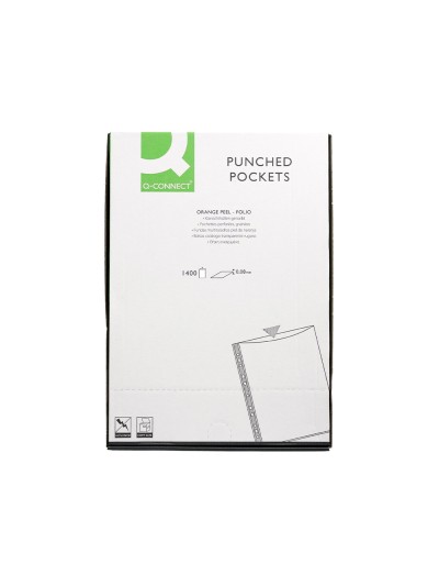 Funda multitaladro q-connect folio 80 mc piel de naranja caja de 1400 unidades