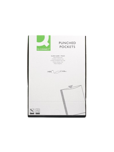 Funda multitaladro q-connect folio 80 mc cristal caja de 1400 unidades