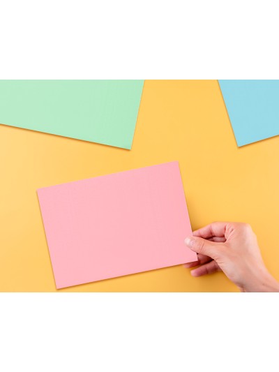Tarjeta liderpapel para estudiar lisa cartulina de colores 170 gr/m2 160x220mm paquete de 200 unidades
