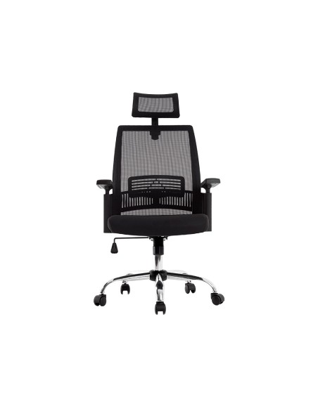 Silla de direccion q-connect ergonomica base metal respaldo alto con reposacabeza ajustable