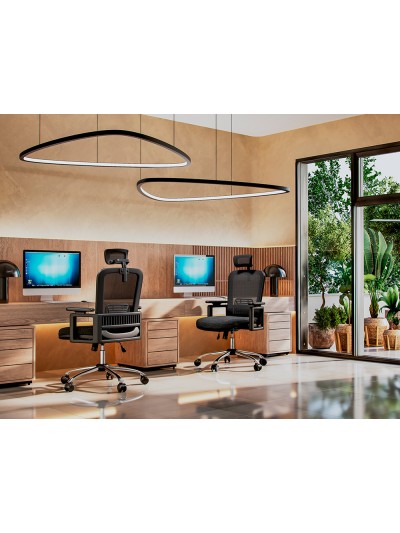 Silla de direccion q-connect ergonomica base metal respaldo alto con reposacabeza ajustable