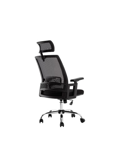 Silla de direccion q-connect ergonomica base metal respaldo alto con reposacabeza ajustable