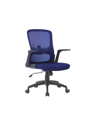 Silla giratoria q-connect base metal regulable en altura 910+75mm alto 610mm ancho 550mm profundidad azul