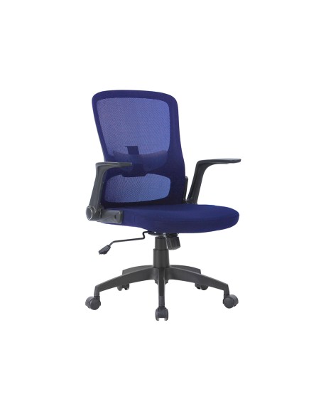 Silla giratoria q-connect base metal regulable en altura 910+75mm alto 610mm ancho 550mm profundidad azul
