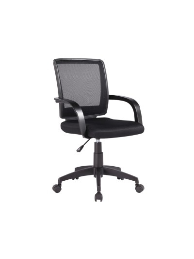 Silla giratoria q-connect respaldo medio regulable en altura 900+100x560x570 mm color negro