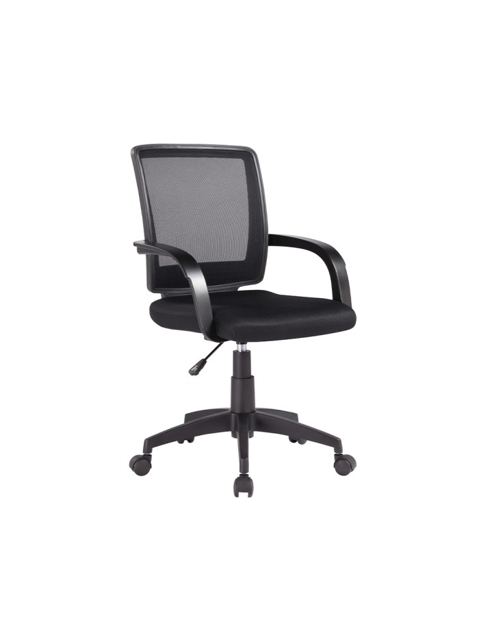 Silla giratoria q-connect respaldo medio regulable en altura 900+100x560x570 mm color negro Silla giratoria q-connect respaldo medio regulable en altura 900+100x560x570 mm color negro