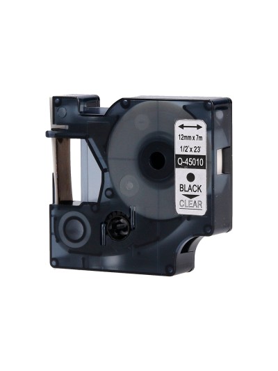 Cinta q-connect negro-transparente 12mm x 7mt dymo