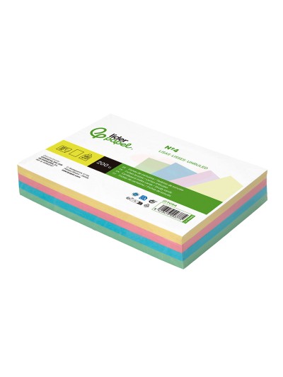 Tarjeta liderpapel para estudiar lisa cartulina de colores 170 gr/m2 125x200mm paquete de 200 unidades