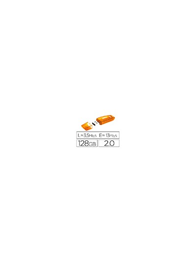Memoria usb emtec flash c410 128 gb 2.0 naranja