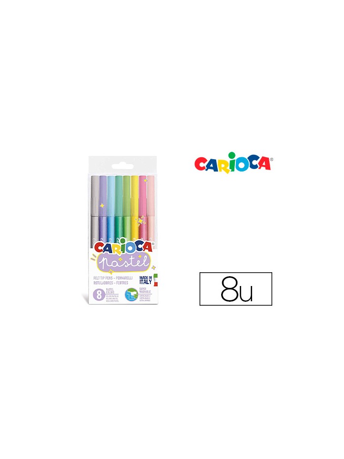 Rotulador carioca pastel blister de 8 colores surtidos Rotulador carioca pastel blister de 8 colores surtidos