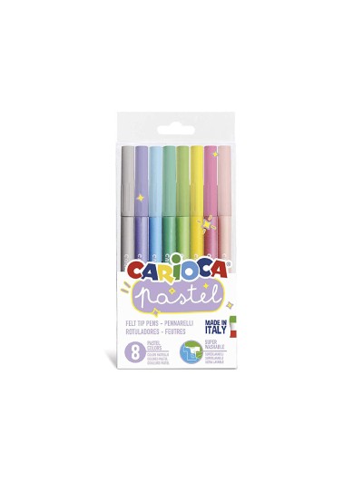 Rotulador carioca pastel blister de 8 colores surtidos