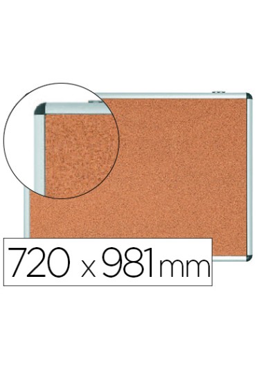 Vitrina de anuncios bi-office fondo corcho de interior marco de aluminio 720x981 mm