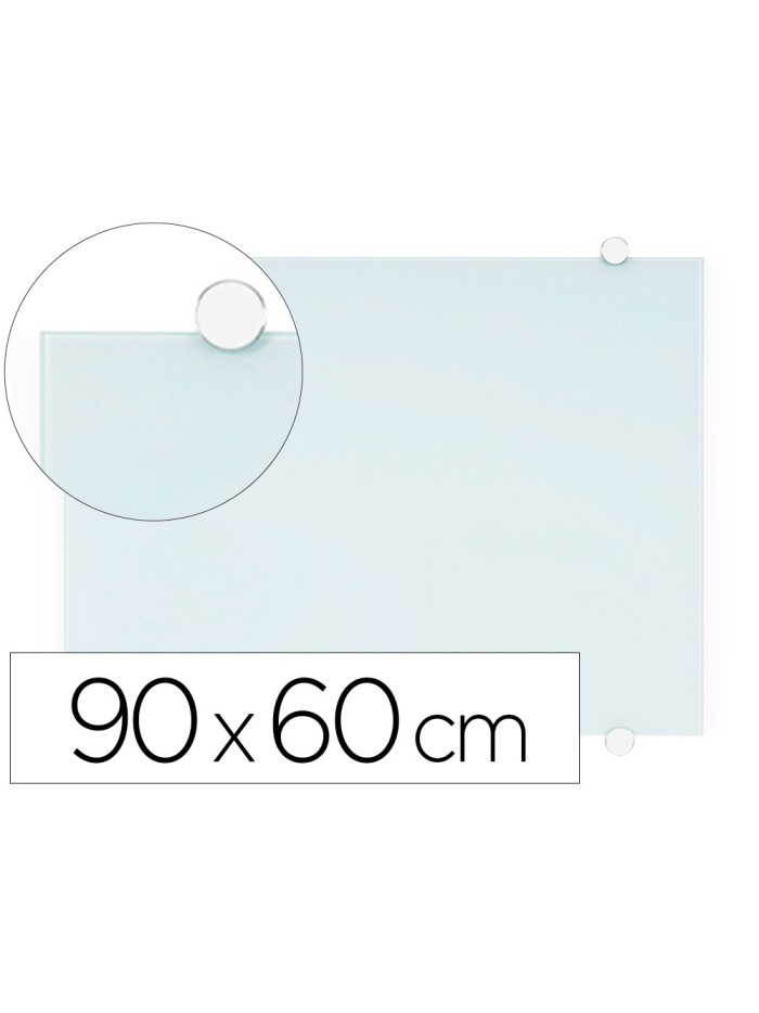 Pizarra blanca q-connect cristal magnetica marco aluminio 90x60 cm Pizarra blanca q-connect cristal magnetica marco aluminio 90x60 cm