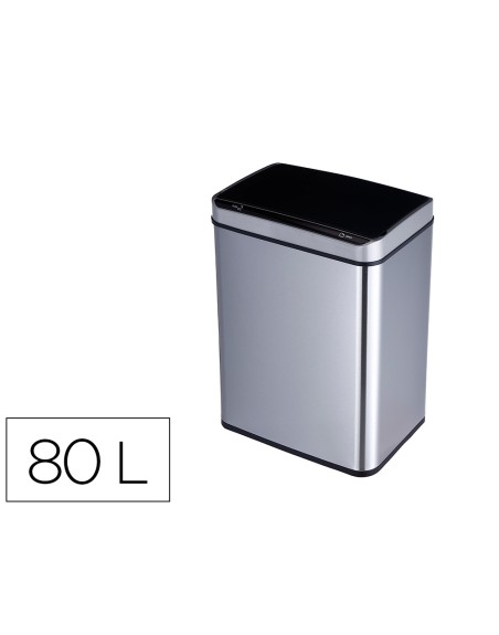 Papelera metalica q-connect con sensor automatico capacidad 80 litros 820x270x400 mm