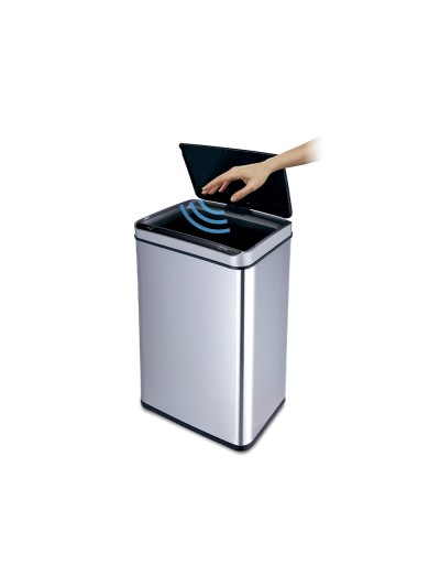 Papelera metalica q-connect con sensor automatico capacidad 80 litros 820x270x400 mm