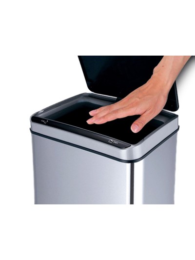 Papelera metalica q-connect con sensor automatico capacidad 80 litros 820x270x400 mm