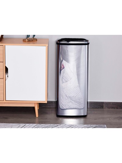Papelera metalica q-connect con sensor automatico capacidad 80 litros 820x270x400 mm