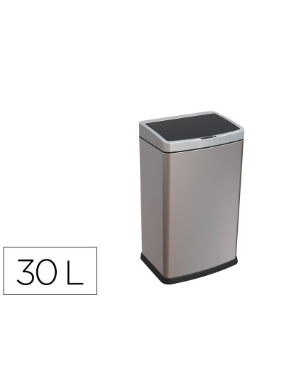 Papelera metalica q-connect con sensor automatico capacidad 30 litros 500x240x330 mm