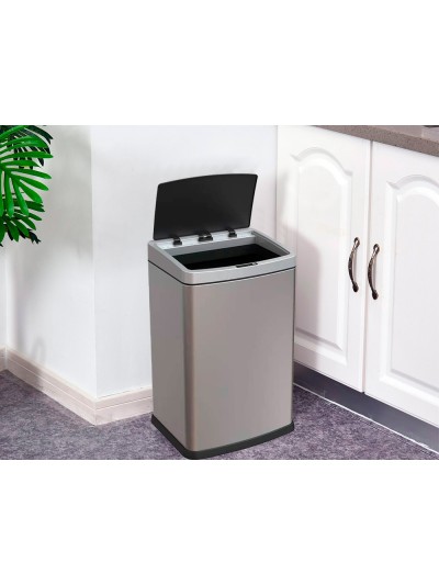 Papelera metalica q-connect con sensor automatico capacidad 30 litros 500x240x330 mm