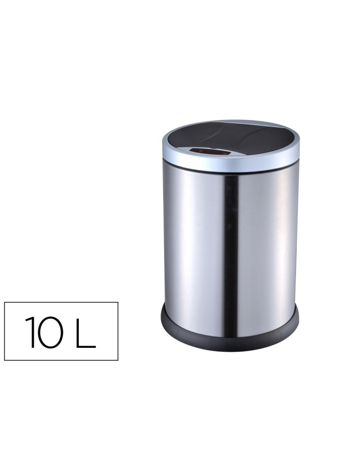 Papelera metalica q-connect con sensor automatico capacidad 10 litros Papelera metalica q-connect con sensor automatico capacidad 10 litros