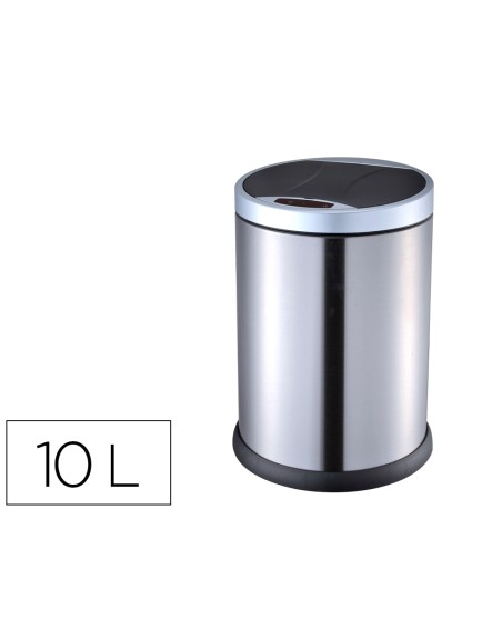 Papelera metalica q-connect con sensor automatico capacidad 10 litros