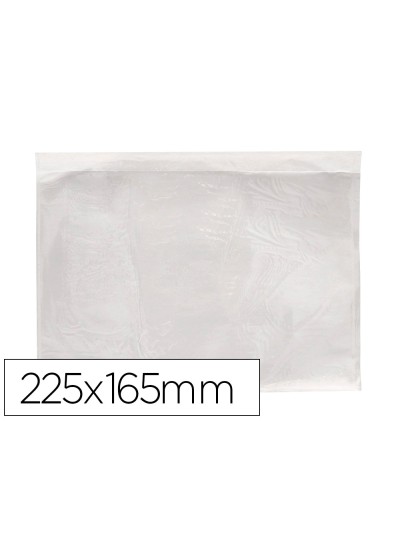Sobre autoadhesivo q-connect portadocumentos 225x165 mm ventana transparente paquete de 100 unidades