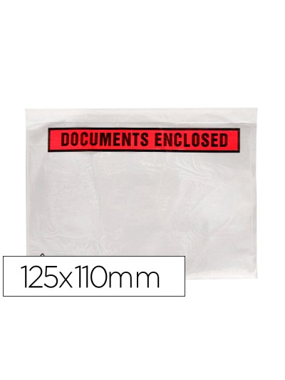 Sobre autoadhesivo q-connect portadocumentos 125x110 mm sin ventana paquete de 100 unidades