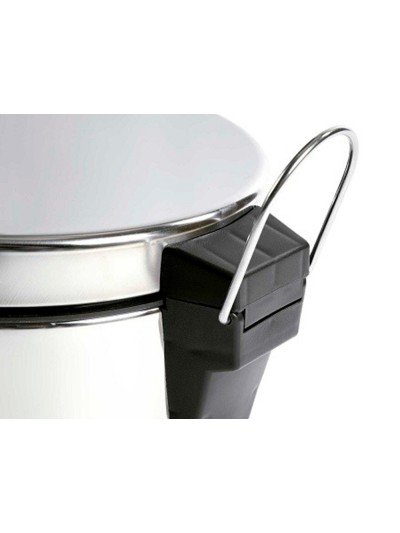 Papelera metalica q-connect con pedal cromada 25x38cm capacidad 12 litros