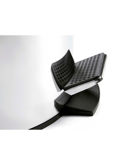 Papelera metalica q-connect con pedal cromada 25x38cm capacidad 12 litros