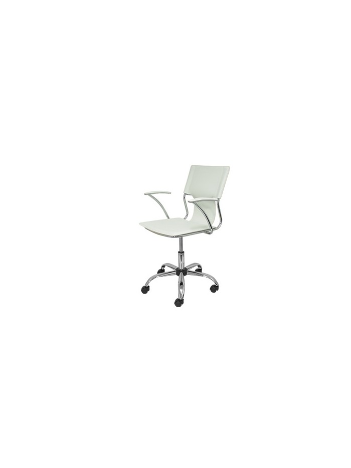Silla giratoria pyc respaldo medio regulable en altura similpiel blanca 860+90x480x440 mm Silla giratoria pyc respaldo medio regulable en altura similpiel blanca 860+90x480x440 mm