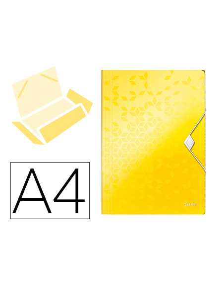 Carpeta leitz wow gomas solapas polipropileno din a4 color amarillo