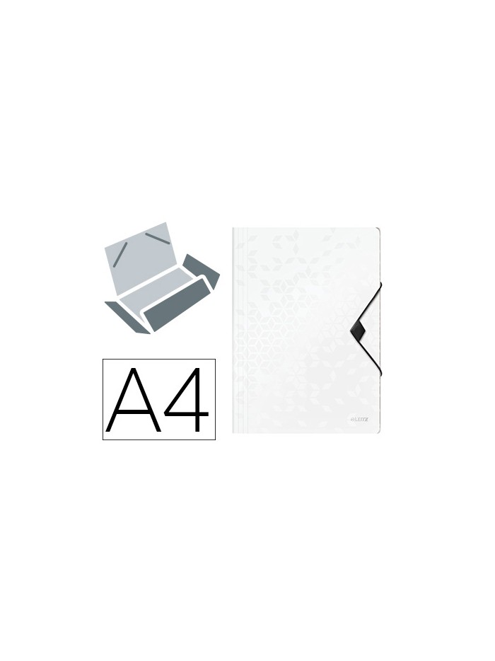 Carpeta leitz wow gomas solapas polipropileno din a4 color blanco Carpeta leitz wow gomas solapas polipropileno din a4 color blanco