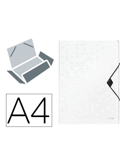 Carpeta leitz wow gomas solapas polipropileno din a4 color blanco